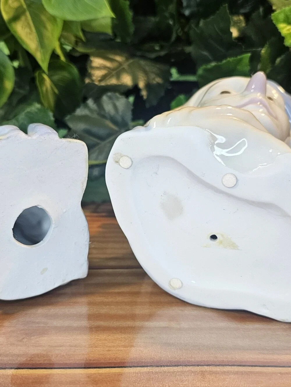 Vintage Pastel Porcelain Clown Figurines Lot of 2 Large Clown Bust & Seated Clow